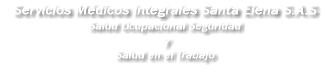 Servicios Médicos Integrales Santa Elena S.A.S Salud Ocupacional Seguridad y Salud en el Trabajo